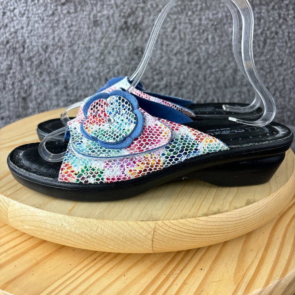 Spring Step Flexus Sandal Womens 8 EUR 38 Leather Multicolor Slide Made in Italy